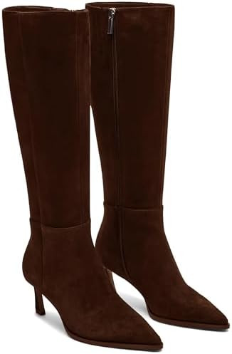 Celbreez Knee High Boots Women Kitten Heel Pointed Toe Tall Boots for Women Side Zipper Long Boot... | Amazon (US)