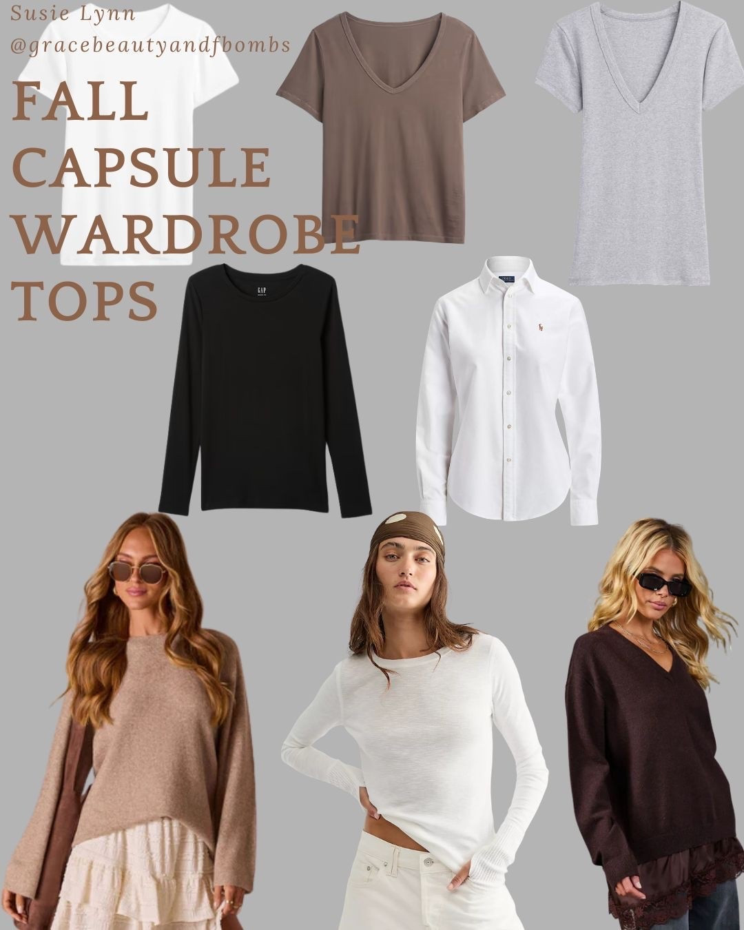 Fall capsule wardrobe tops! All the basics you need to mix and match for a ton of fall outfits!

#LTKSeasonal #LTKOver40 #LTKTall