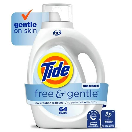 Tide Free & Gentle Laundry Detergent Liquid, 84 fl oz, 64 loads | Walmart (US)