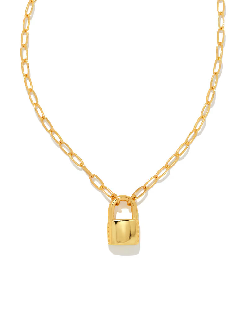 Jess Small Lock Chain Necklace in Gold | Kendra Scott