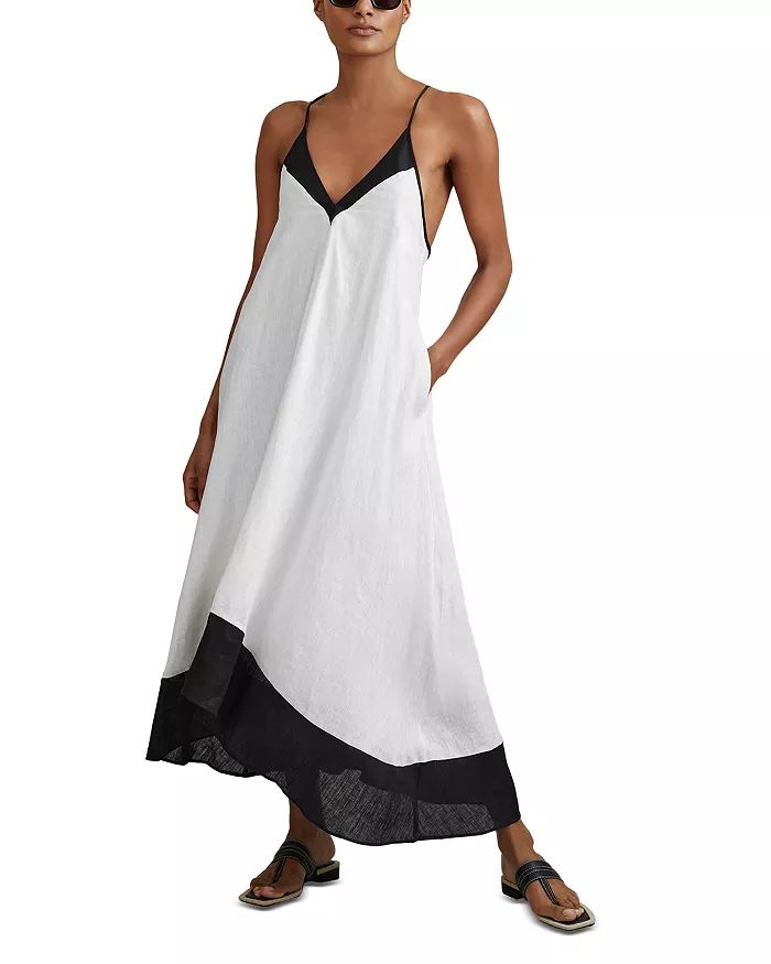 Stevie Linen Cotton Color Block Midi Dress | Bloomingdale's (US)