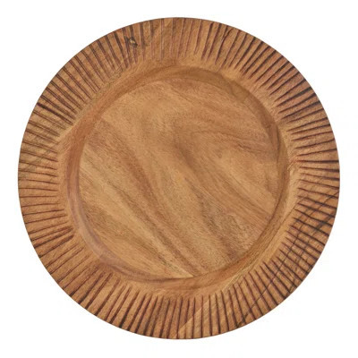 Fitz And Floyd Caleb Natural Wood Charger, Set Of 2 | Wayfair North America