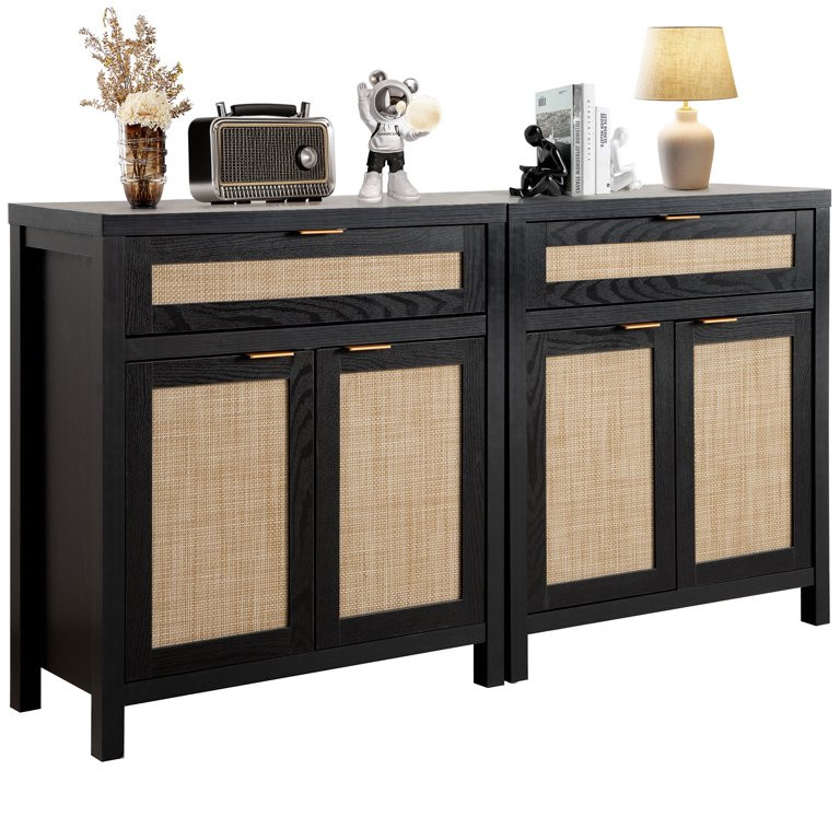 Omni House Buffet Cabinet Set of 2,Sideboards and Buffets with Storage,Rattan Cabinet Sideboard C... | Walmart (US)