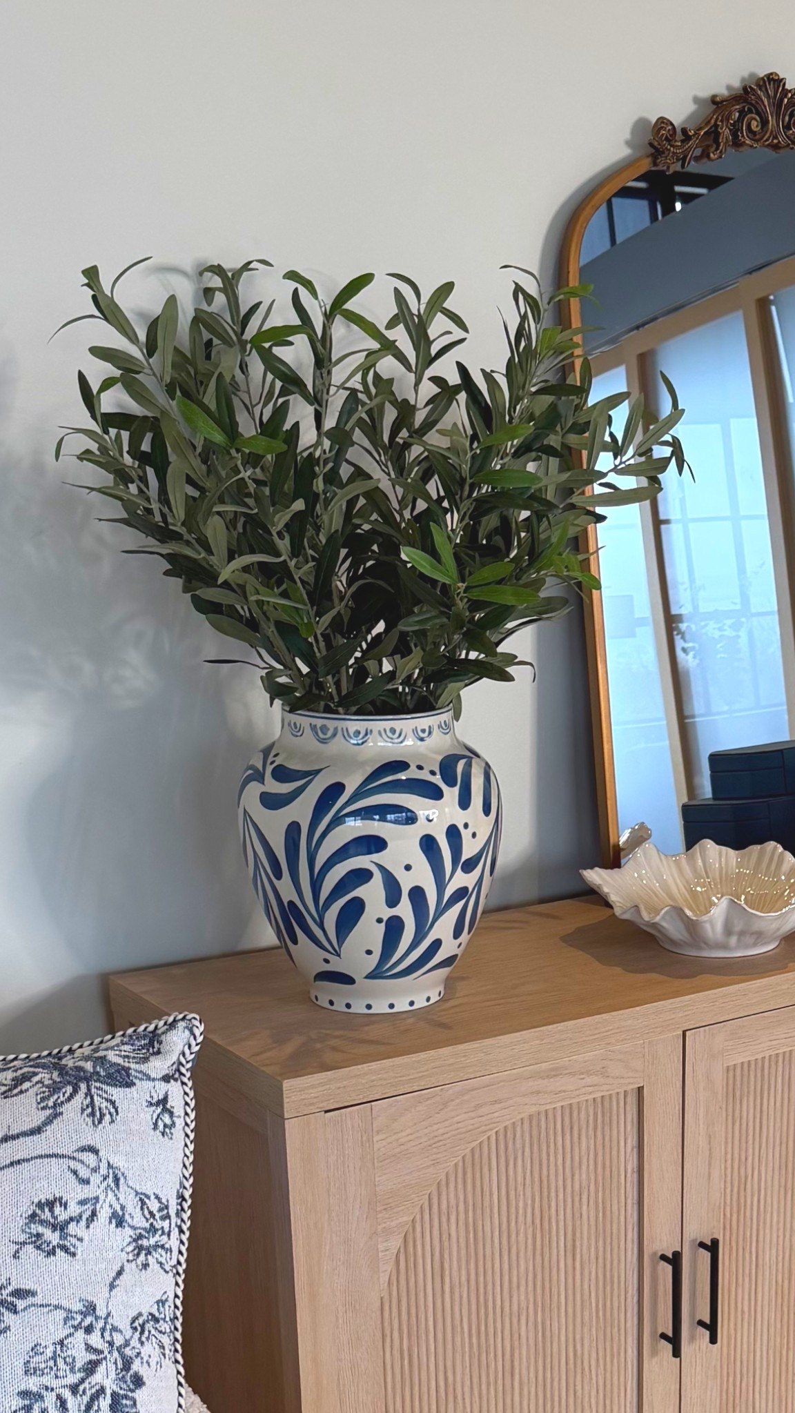 Target Refresh - 
Vase, rattan tray, scalloped basket, faux greens. I used 3 stems to make the vase full 

#LTKFindsUnder50 #LTKU #LTKHome