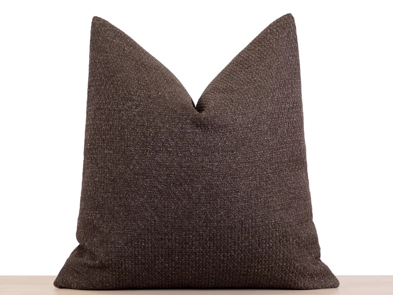 Dark Brown Pillow Cover, Dark Brown Euro Sham Cover, Boho Throw Pillow Cover, Cushion Cover, Boho... | Etsy (US)