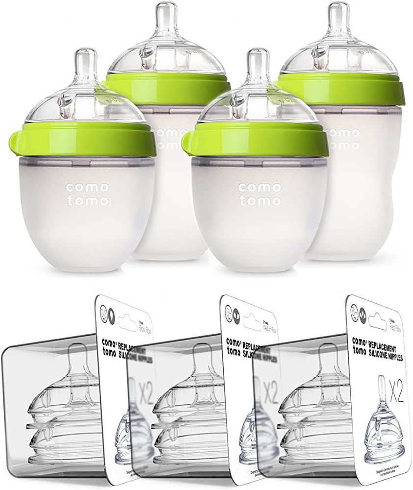Comotomo Baby Bottle Bundle, Green, (7 Piece Set) | Amazon (US)