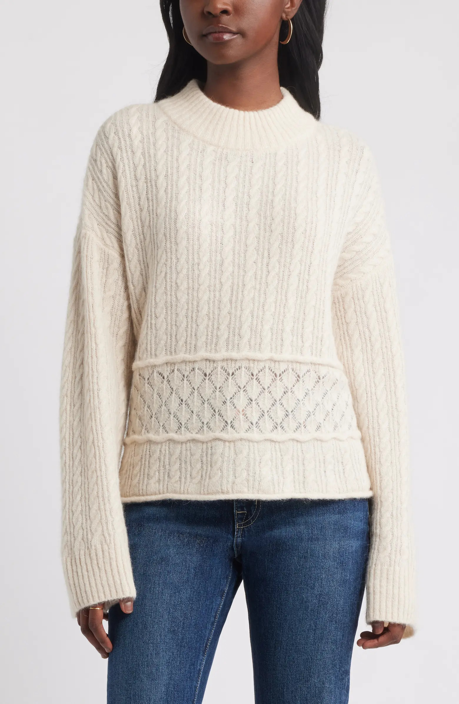 Mock Neck Alpaca & Wool Blend Sweater | Nordstrom