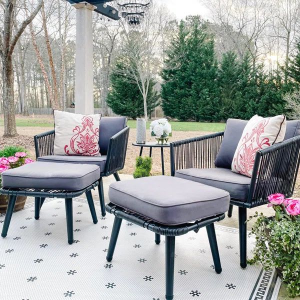 Linde Wicker/Rattan 2 - Person Seating Group with Cushions (Set of 2) | Wayfair North America