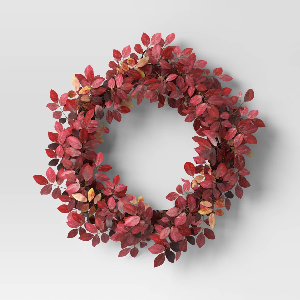 Extra Large Leaf Wreath Red - Threshold™ | Target