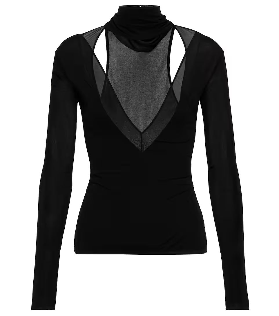 Cutout high-neck mesh top | Mytheresa (INTL)