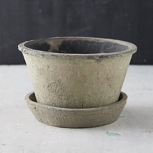 Earth Fired Clay Thin Rim Pot + Saucer Set | Terrain
