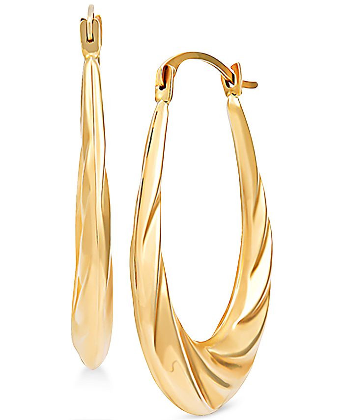 Macy's Swirl Oval Hoop Earrings in 14k Gold & Reviews - Earrings - Jewelry & Watches - Macy's | Macys (US)