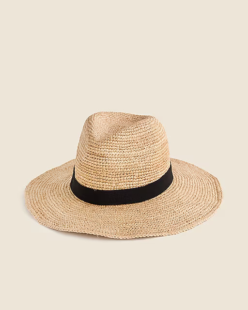 Wide-brim packable straw hat | J. Crew US
