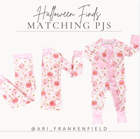 How cute are these matching pink pumpkin pajamas for Halloween! #toddler #baby #sister #matching 

#LTKbaby #LTKHalloween #LTKkids