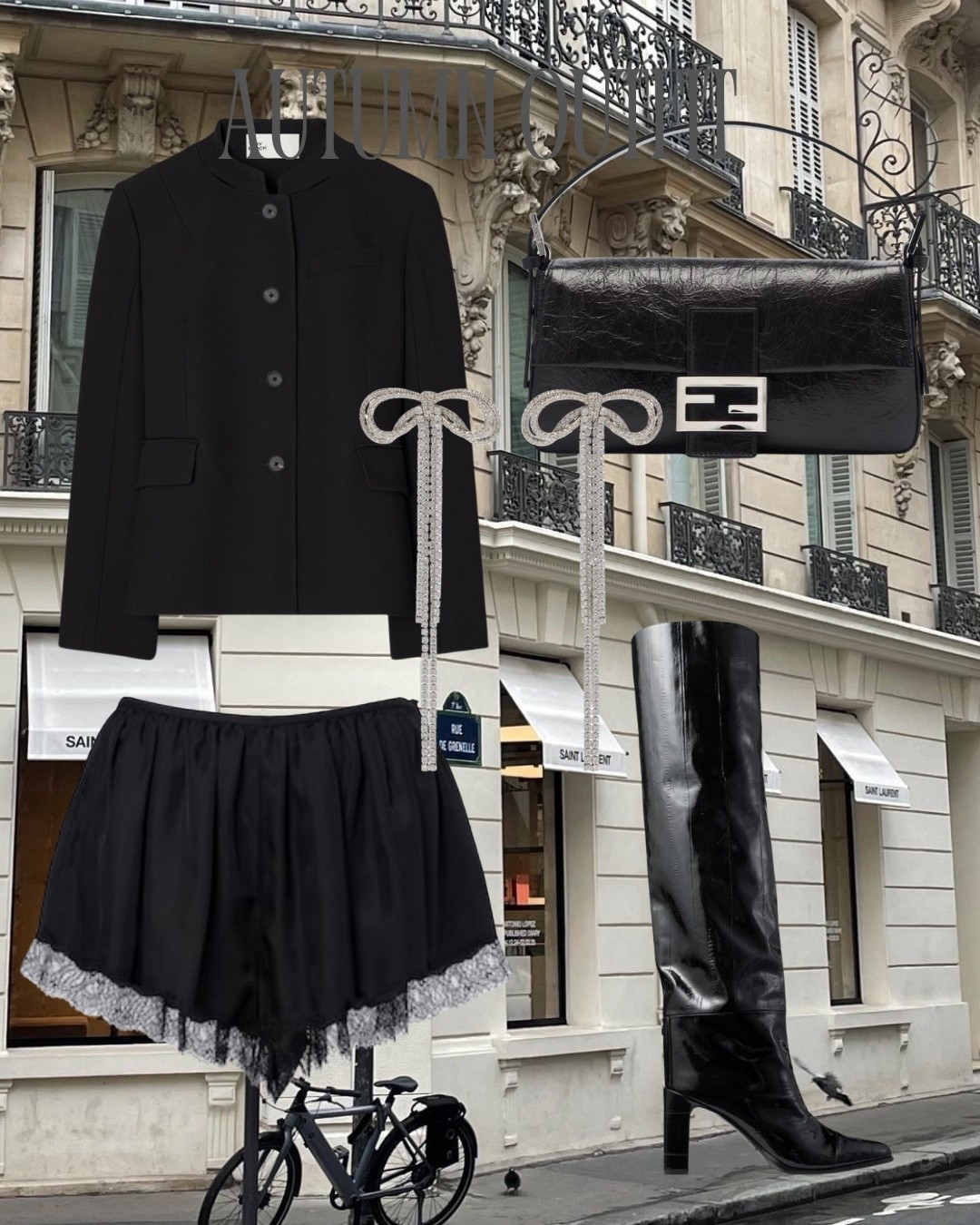 All black outfit, lace trim shorts, fendi bag, Jimmy choo boots, tall boots, crystal earrings, Mytheresa

#LTKFashionMonth #LTKautumn #LTKuk
