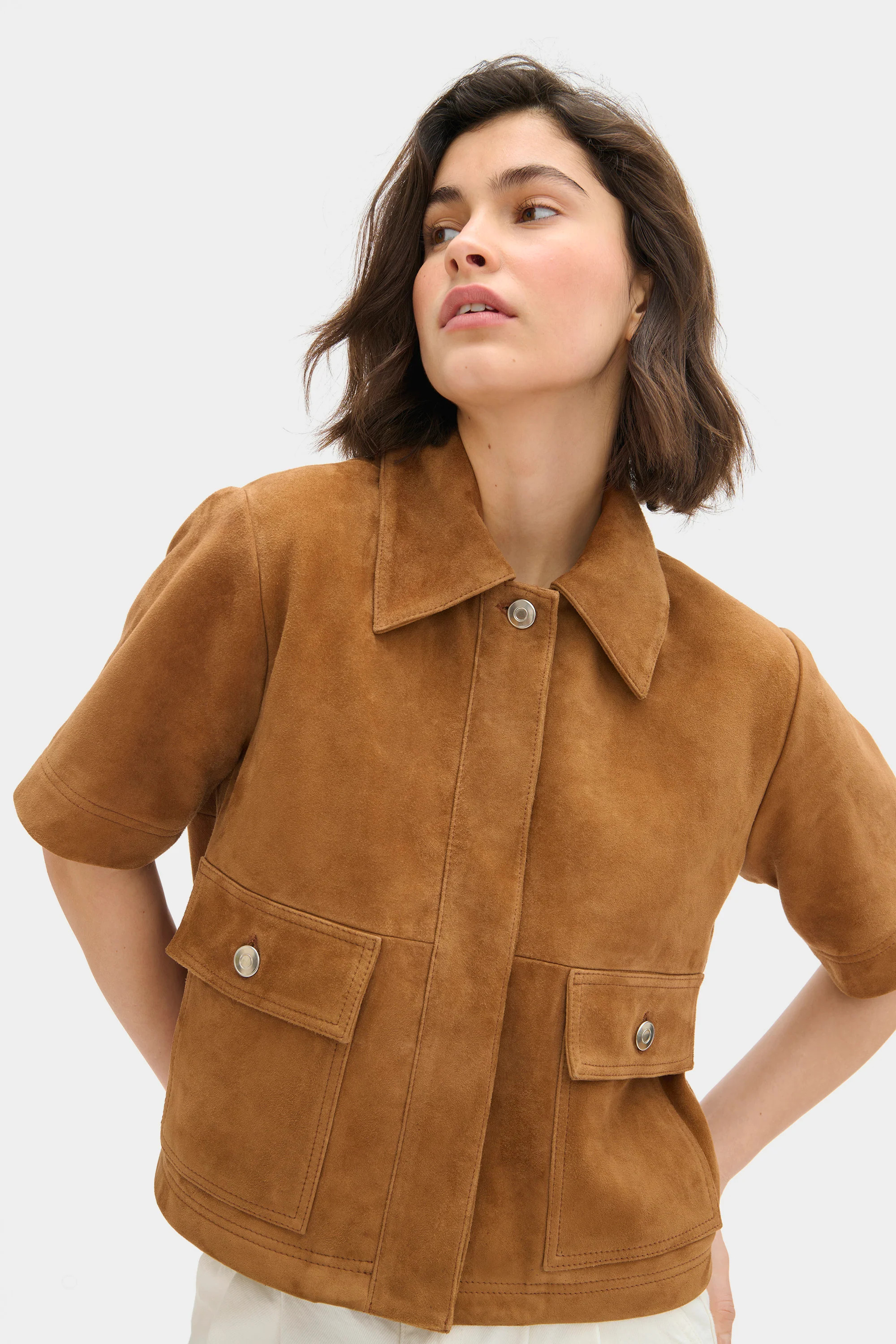 ALIGNE Suede Shirt - Brown | Jane | Aligne UK & EU