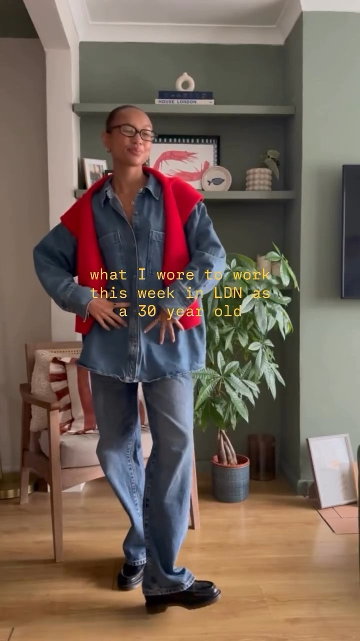 double denim is my go too base outfit for lazy days, I literally just swap out the accessories and voila - whole different vibe

shirt @hm 
jeans @superdry 
cardigan @arketofficial 
loafers @drmartensofficial 

Ps: extra love for my baby cat when we’re leaving her at home for the day 

officewear, workwear, doubledenim, autumn fashion, autumn styling