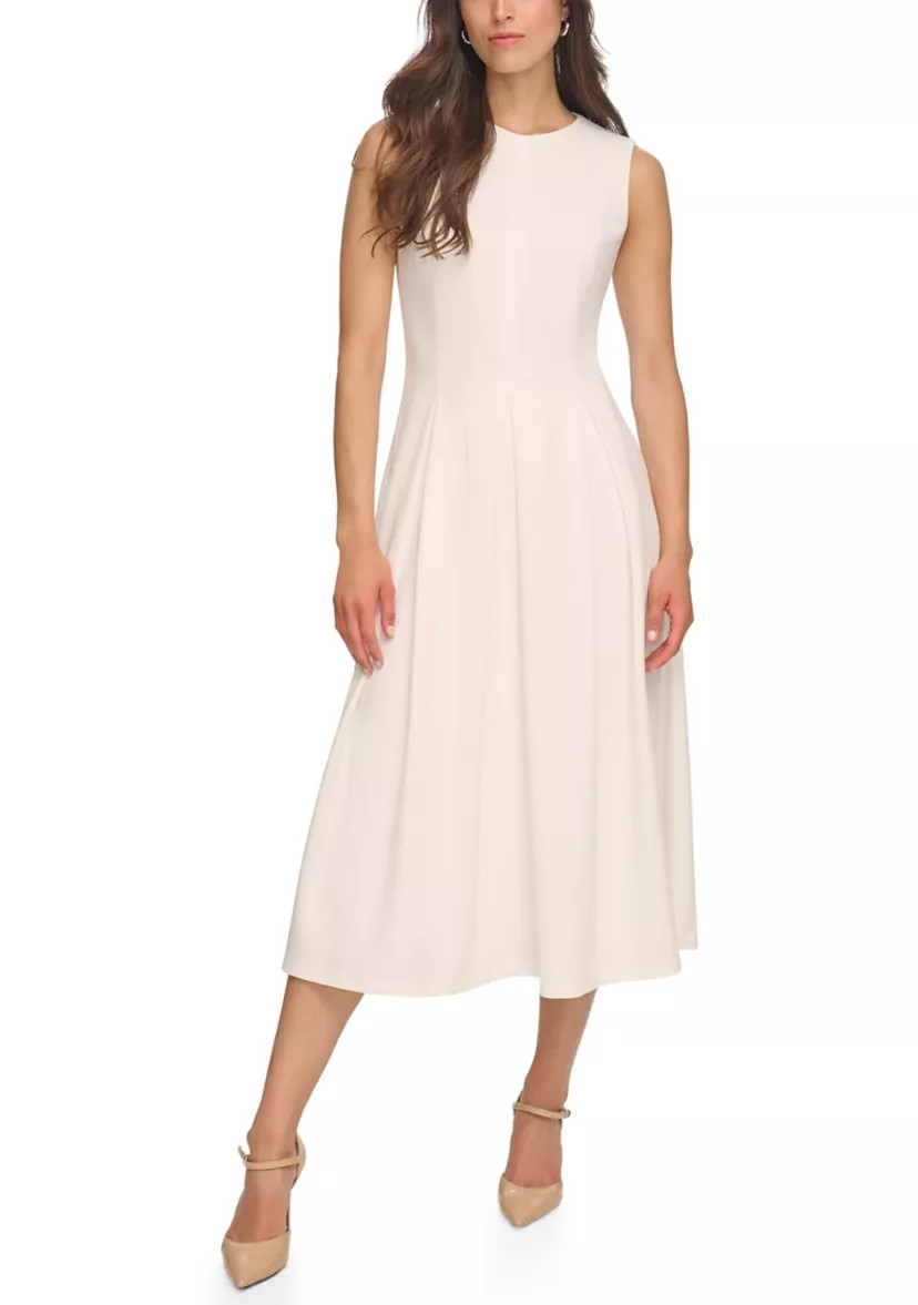 Women's Sleeveless Solid Scuba Midi Dress | Belk