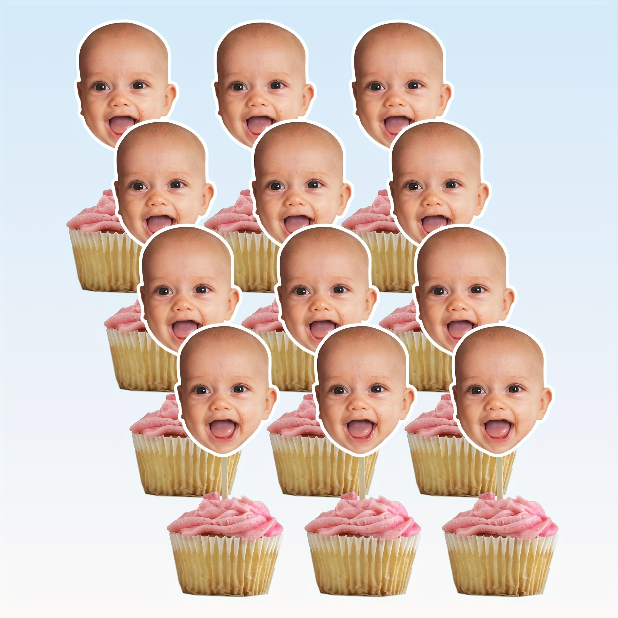 custom face cupcake toppers hat personalized bamboo - Temu Canada | Temu Affiliate Program