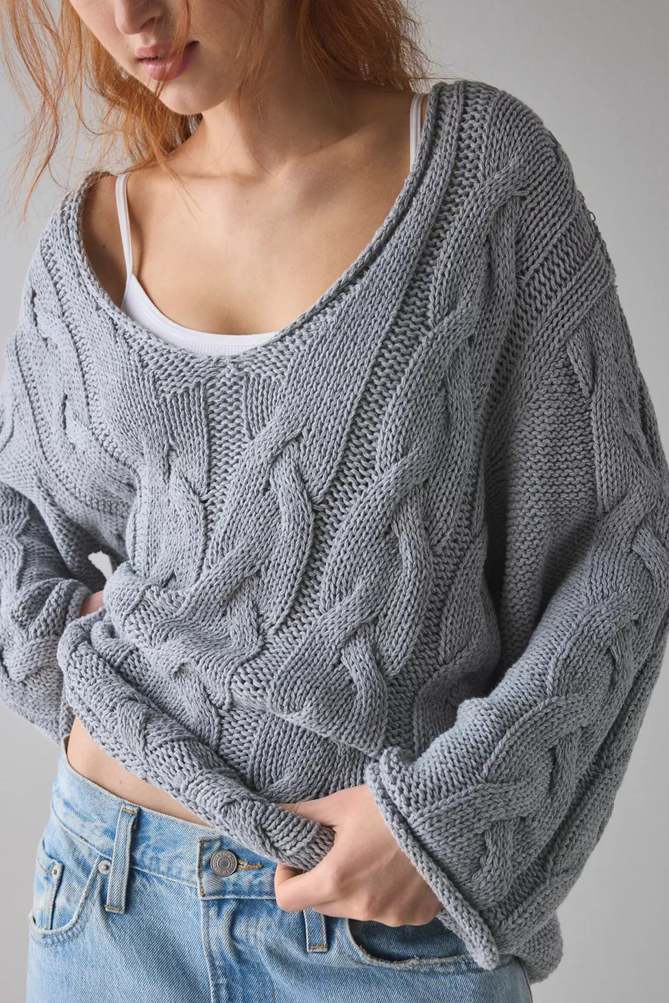 BDG Skylar Oversized Cable Knit Sweater | Urban Outfitters (US and RoW)