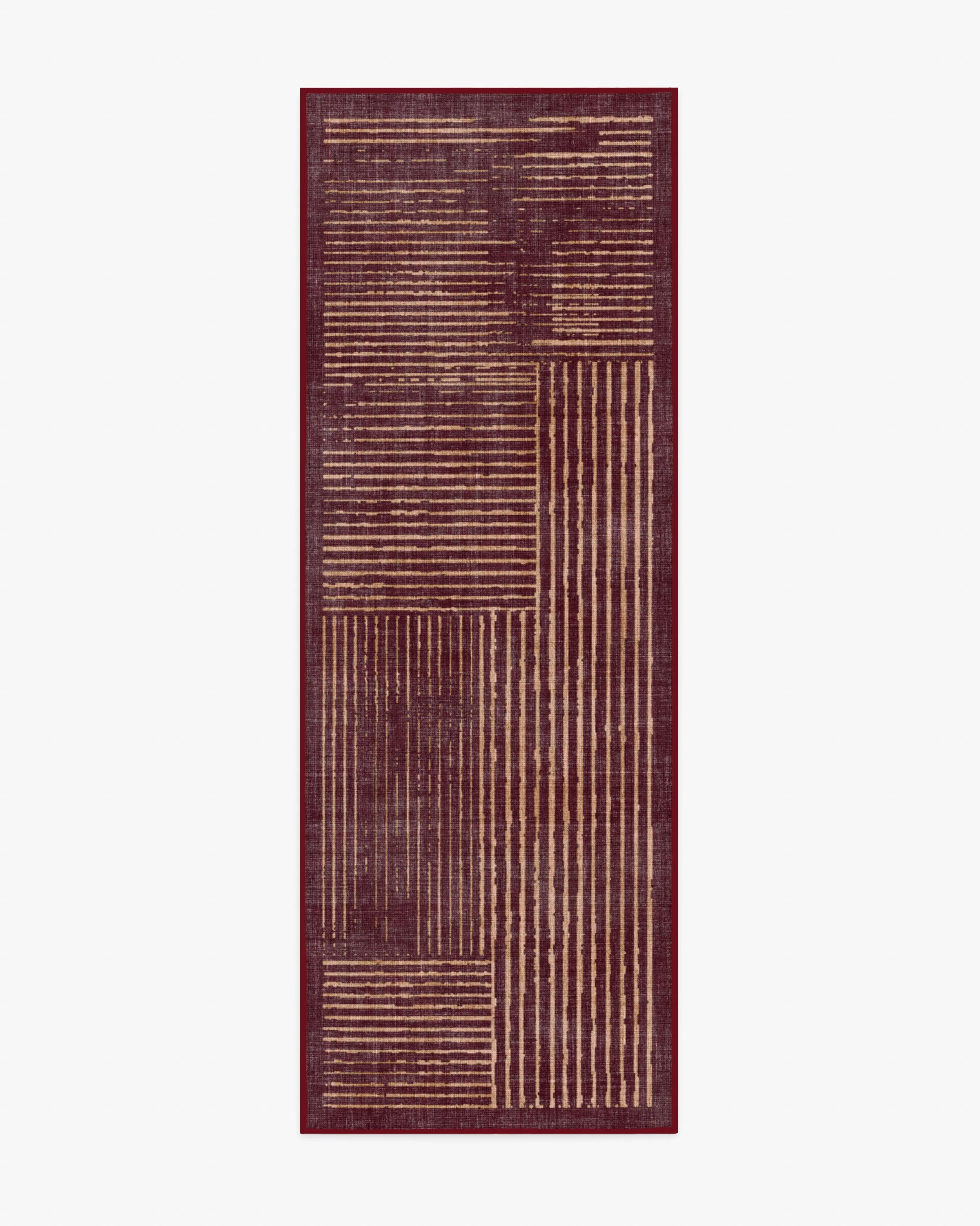 Linear Oasis Ivory & Blue Rug | Ruggable US | Ruggable