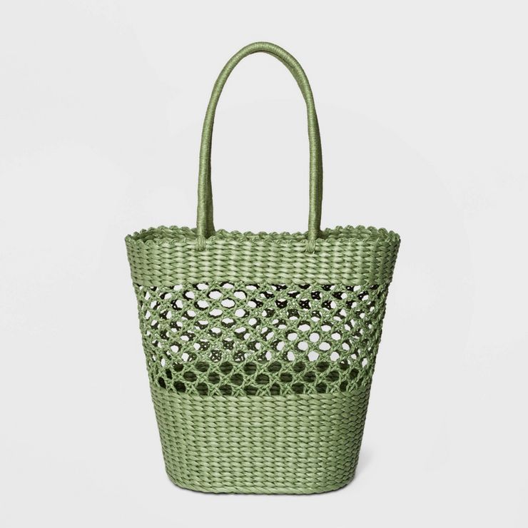 Straw Tote Handbag - Shade & Shore™ Green | Target