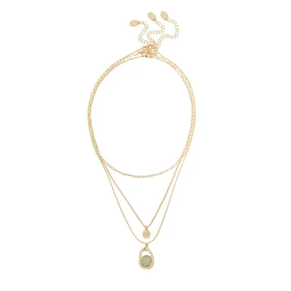 Time and Tru Women’s Gold-Tone Multi-Layer Pendant Necklace | Walmart (US)