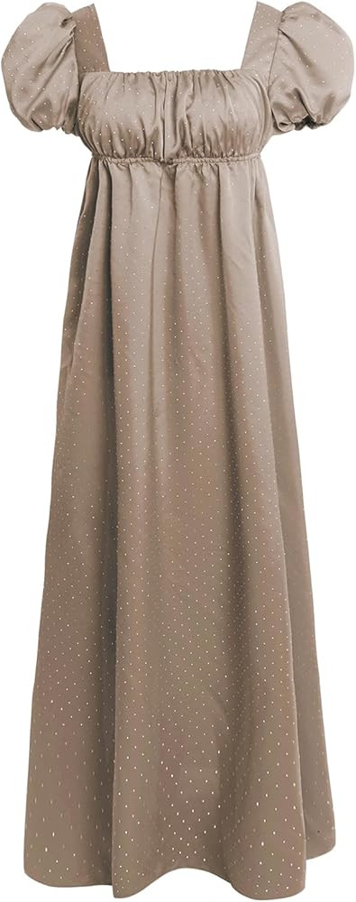 Regency Dresses for Women Luxurious Rhinestone Satin Victorian Party Gown | Amazon (US)