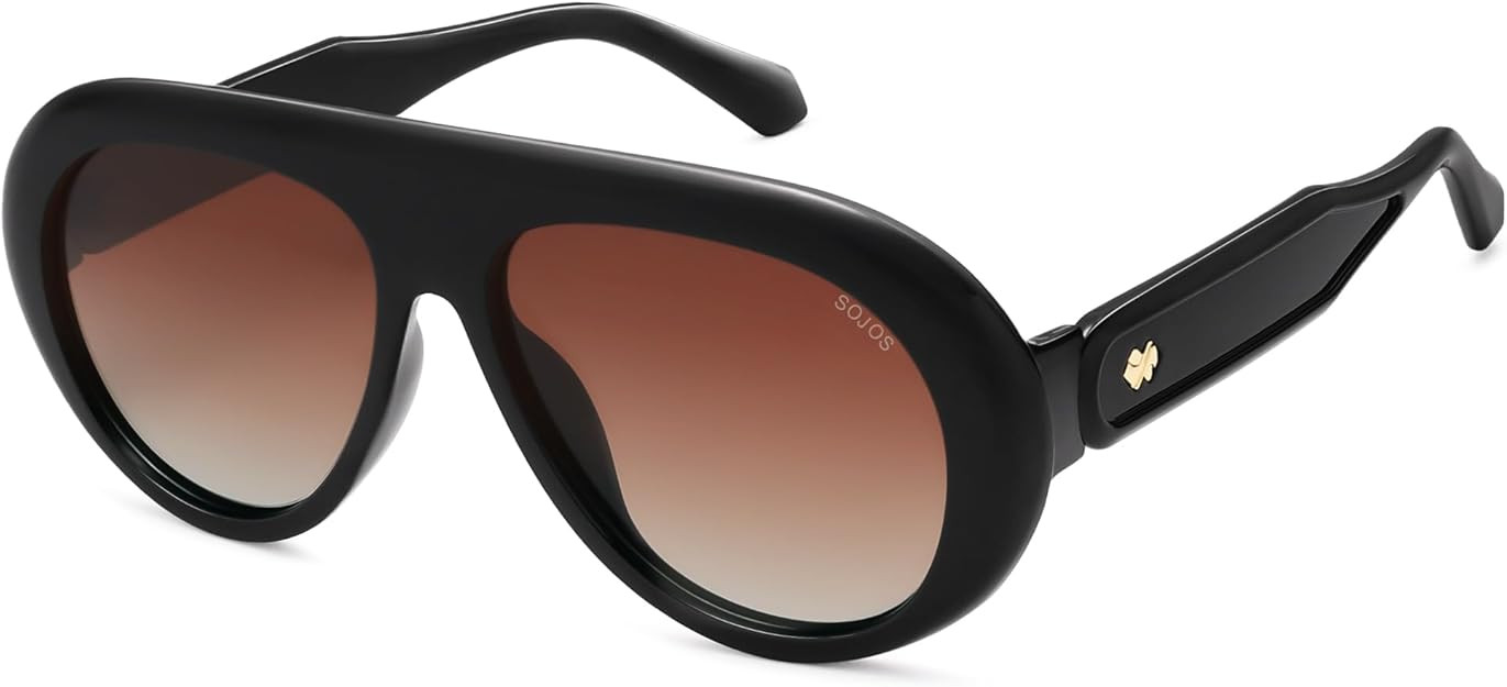 Trendy Oversized Polarized Aviator Sunglasses Womens Men Retro Vintage 70s Style UV Protection Su... | Amazon (US)