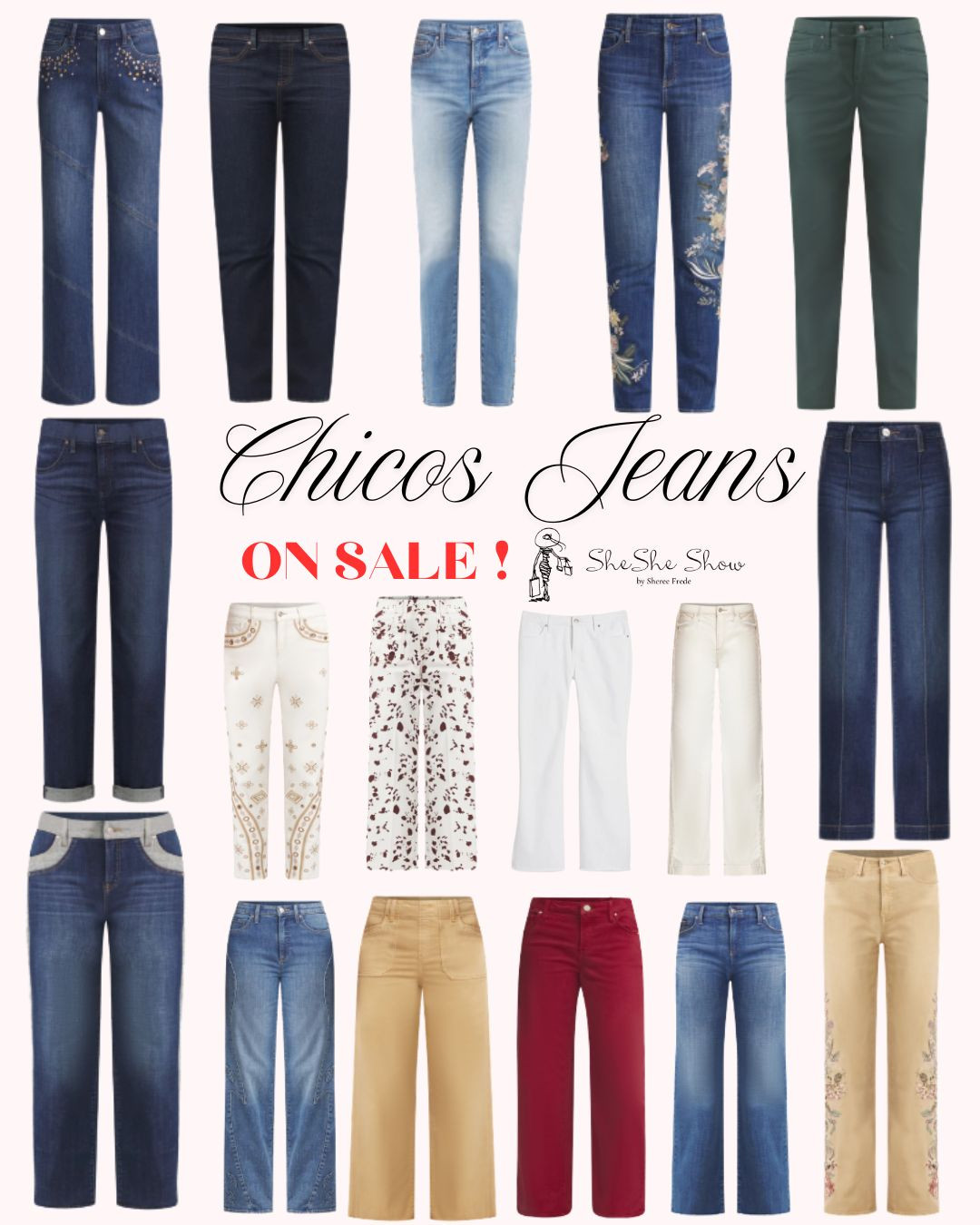  Jeans ~ crop straight leg high rise, pull on jeans, embroidered, black jeans, colored denim and more on special now
My favorite fit is the Girlfriend and I wear a size 0 in Chico’s special sizing

 

#LTKFindsUnder100 #LTKSaleAlert #LTKOver40