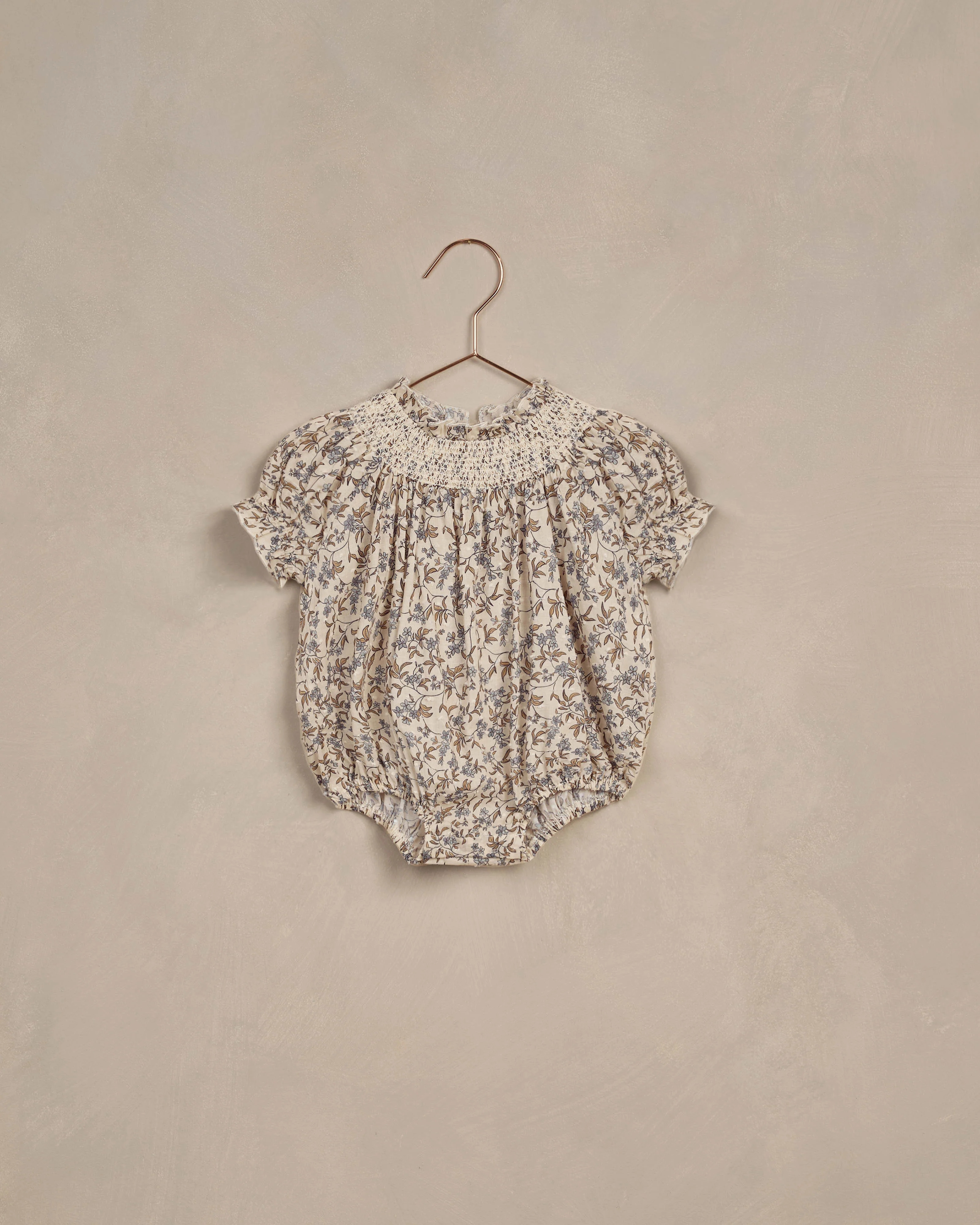 Maddie Romper || Vintage Blue Floral | Rylee + Cru