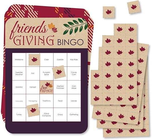 Big Dot of Happiness Friends Thanksgiving Feast - Bingo Cards and Markers - Friendsgiving Party B... | Amazon (US)