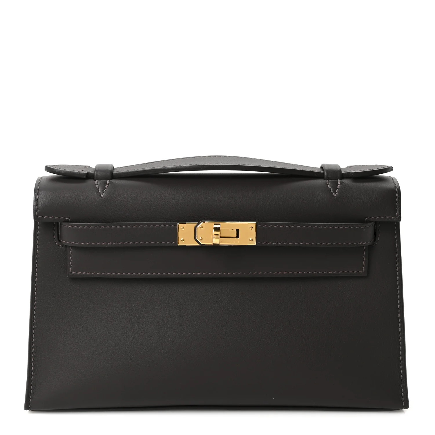 Swift Kelly Pochette Clutch Bai Brun | FASHIONPHILE (US)