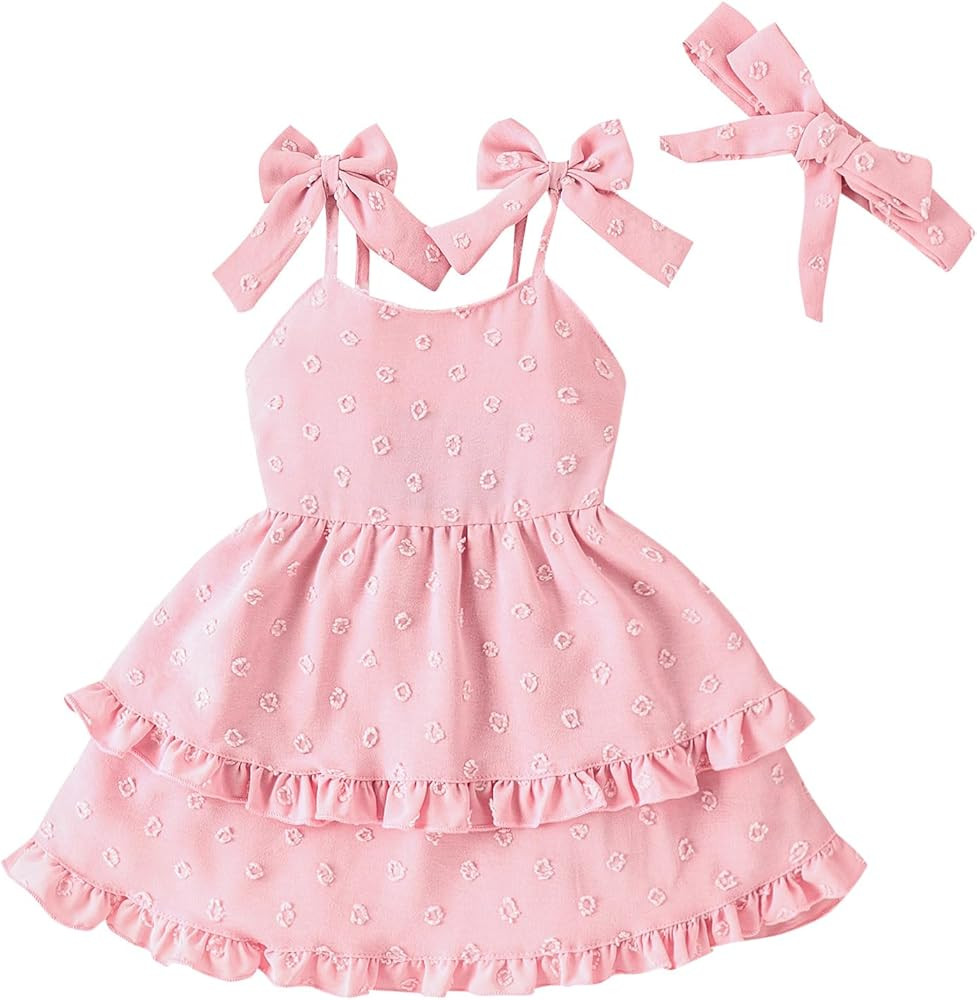 Toddler Baby Girl Dress Dot Pattern Sling Sleeveless Princess Dresses Bowknot Sundress Causal Dre... | Amazon (US)