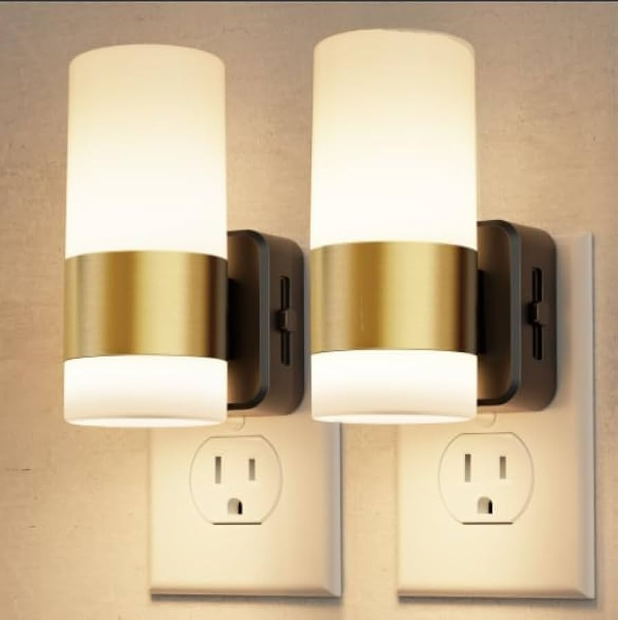 L LOHAS LED Dimmable Night Light 2 Pack, Dusk to Dawn Sensor, Support 0-100 Lumen Brightness Ajdu... | Amazon (US)