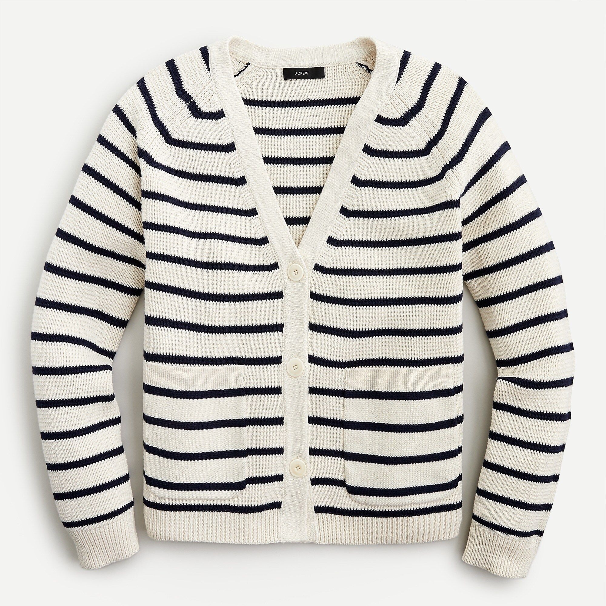 V-neck cardigan sweater in stripe | J.Crew US