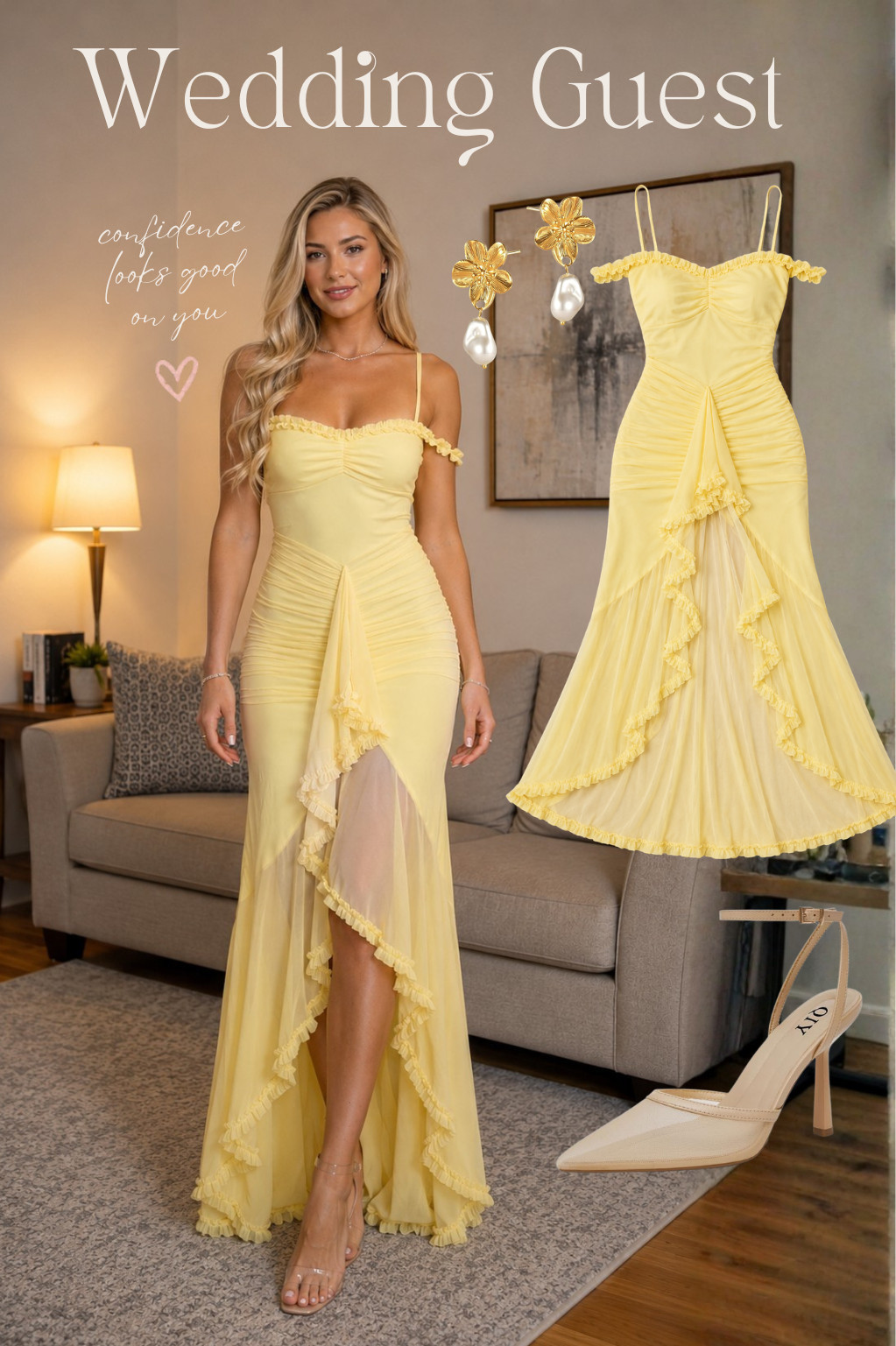 Amazon Wedding Guest Dress Ideas for Summer 2026 💛✨

This dreamy yellow ruffle dress is giving elegant wedding guest vibes in the best way. From the flattering ruching to the romantic neckline, this look feels feminine, classy, and perfect for spring or summer weddings. Paired with pearl earrings and neutral heels for an effortless elevated outfit idea. 🌼

#weddingguestdress #amazondress #summerweddingguest #weddingguestoutfit #yellowdress #dressinspo #amazonfashion #summerstyle #formaldress #occasiondress #ruffledress #fashionfinds #amazonfinds #springweddingguest #elegantstyle #outfitinspo #femininefashion #weddingseason #pinterestfashion #affordablefashion #ad #affiliate