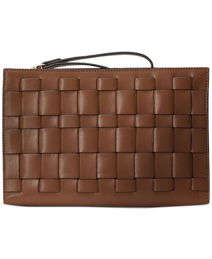 Woven Leather Large Pouch | Macys (US)