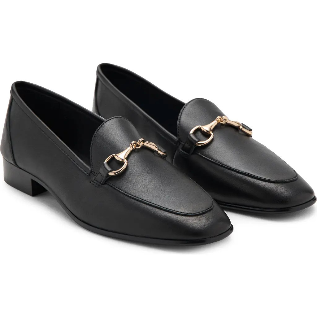 MANGO Buckle Leather Loafer in Black at Nordstrom, Size 6.5Us | Nordstrom