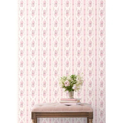 Dreamy Days Parfait Stripe and Floral Wallpaper | Wayfair North America