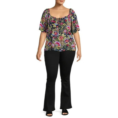 Terra & Sky Women s Plus Size High Waisted Bootcut Jeans 32 Inseam | Walmart (US)