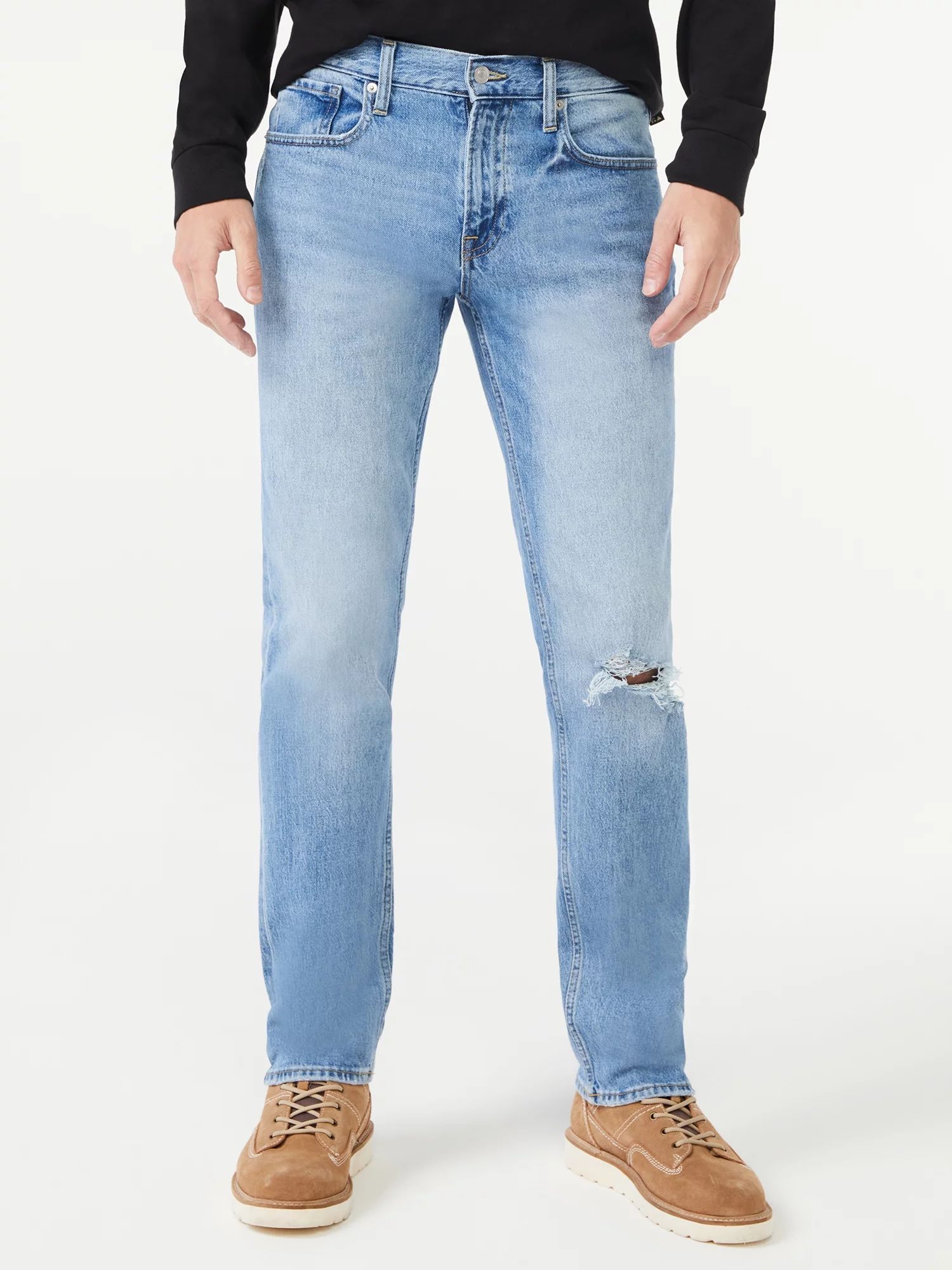 Free Assembly Men's Modern Straight Super Destroyed Jeans | Walmart (US)