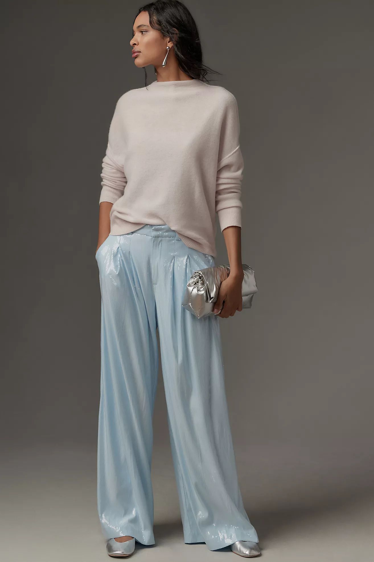 The Avery Pleated Wide-Leg Trousers by Maeve: Sequin Edition | Anthropologie (US)