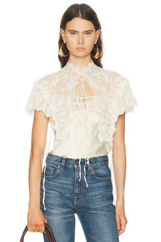 Chloe Lace Top in Ivory | FWRD 