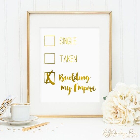Single Taken Building my Empire checklist print, gold foil printable, printable wall art decor, entr | Etsy (US)