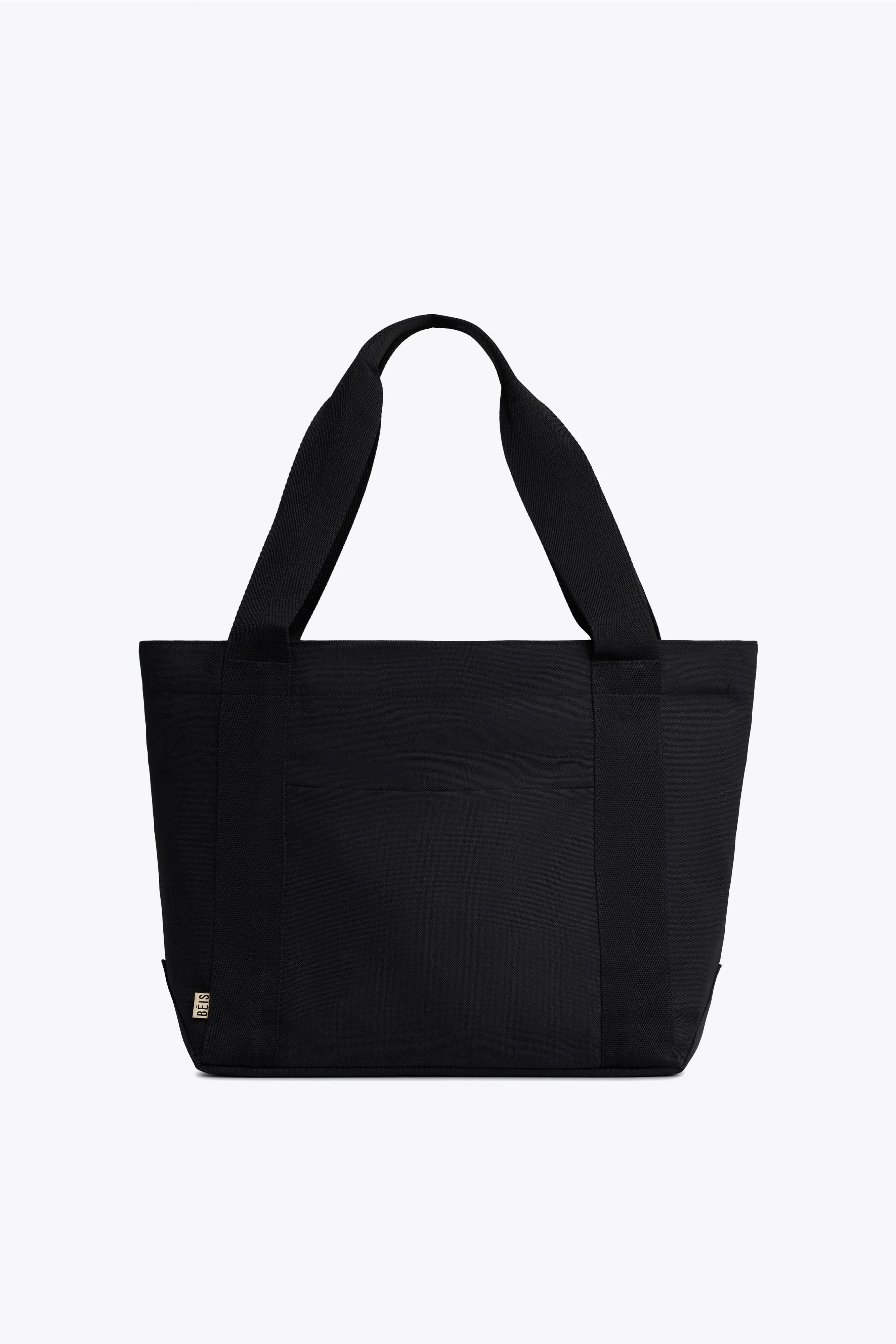 BÉIS 'The BEISICS Tote' in Black - Large Black Tote Bag With Zipper | BÉIS Travel