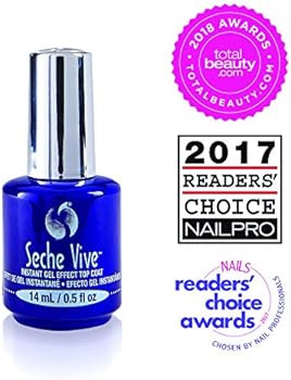 Seche Vive Gel Effect Top Coat Nail Polish for Manicure and Pedicure, 0.5oz Boxed, 2 pack | Amazon (US)
