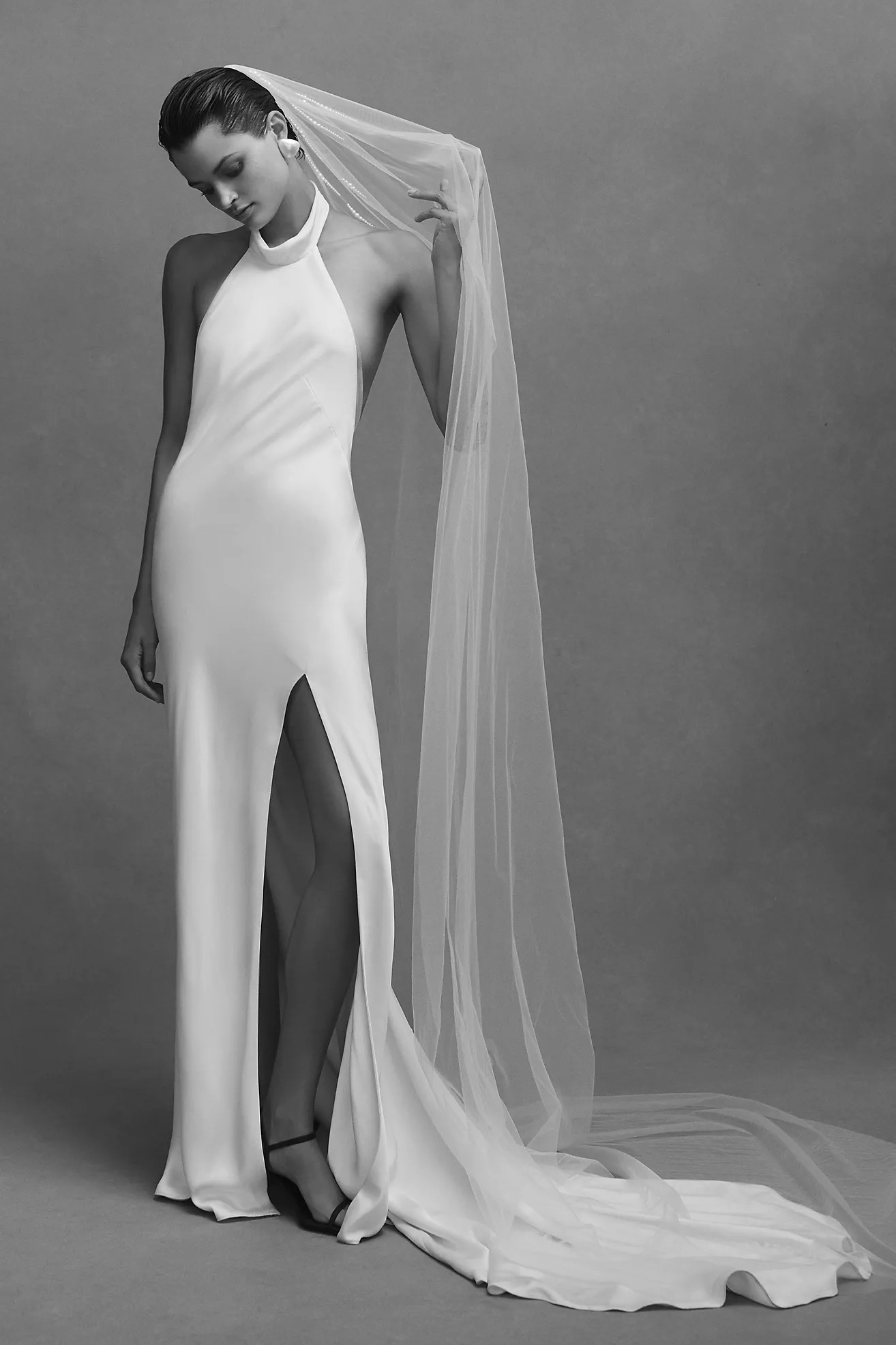 Jenny Yoo Harlyn High-Neck Open-Back Wedding Gown | Anthropologie (US)