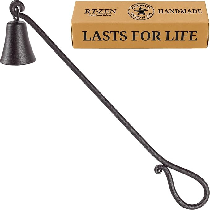RTZEN Rustic Bell Candle Snuffer - Handcrafted Decorative Rustic Wrought Iron Candle Extinguisher... | Amazon (US)