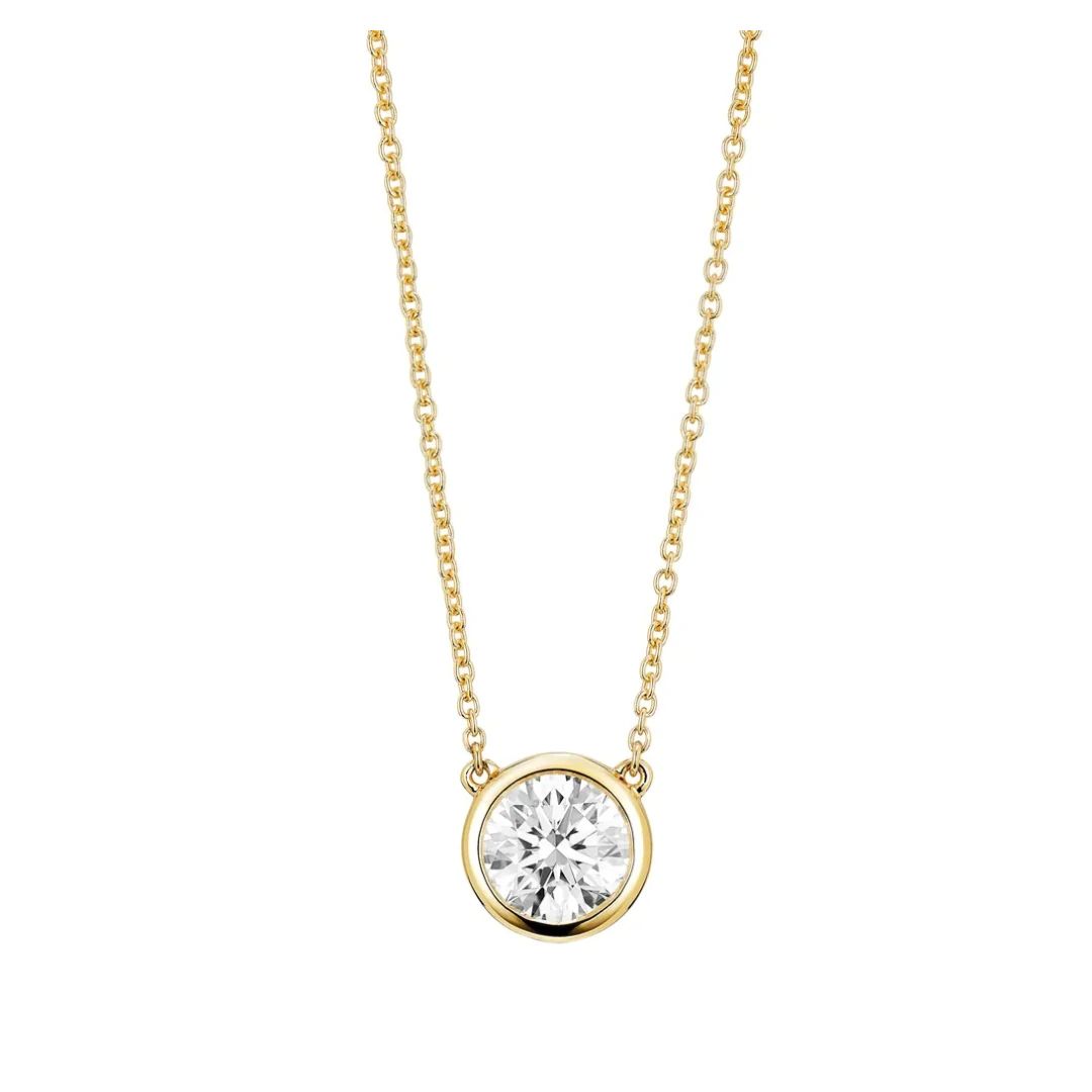 Adjustable Bezel Diamond Necklace | Henri Noel Fine Jewelry